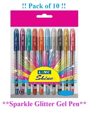 10 Pack of Gel Pens Extra Sparkle Glitter pens for Home School Office Best Price - Image 1 of 4