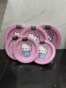 Hello Kitty Pink Paper Plates Dessert And Dinner - Picture 1 of 2