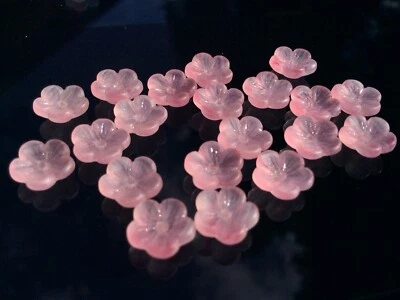 20 alte böhmische Glasperlen 8,5 mm Blüte Blume Matt rosa rosé Polaris (152/5) - Bild 1 von 4