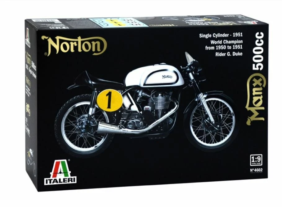 Norton Manx 500cc Motorbike Plastic Kit 1:9 Model ITALERI - Immagine 1 di 1