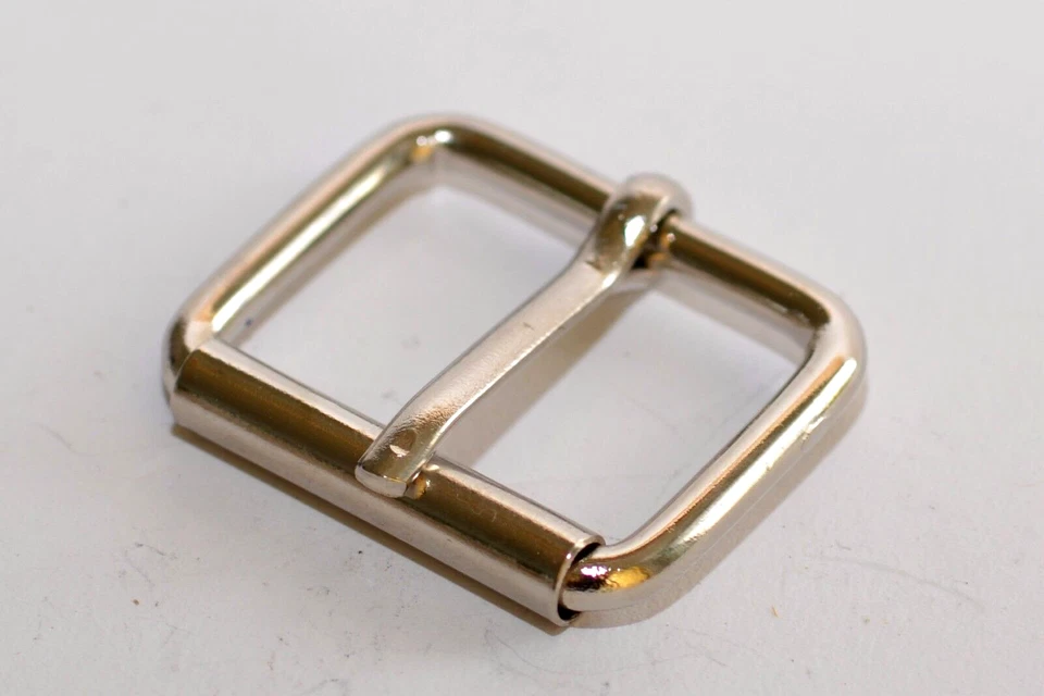 FAMPI Solide Rollschnalle / Gürtelschnalle / Schnalle, bis 30 mm, silber, Buckle, NOS