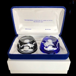 Franklin Mint Baccarat Crystal Paperweights Set W/Stand France Made New - Picture 1 of 8