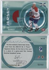 2002 ITG Be A Player Signature Series Signatures /10 Ron Hainsey Rookie Auto RC