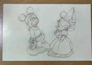 DISNEY BRAVE LITTLE TAILOR MICKEY & MINNIE POSTKARTE UNBENUTZT 7X4.5 - NEU - RAHMEN - Bild 1 von 2