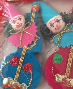 Gruseliger Clown Mod Urlaub Geschenkanhänger Set 9 Paket Krawatten Engel Vintage Japan Weihnachten  - Bild 1 von 11