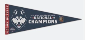2024 UCONN HUSKIES CHAMPIONS! FELT PENNANT NCAA MENS NATIONAL FINAL FOUR 2025 - Picture 1 of 1