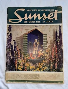 Sunset magazine vintage September 1936 FREE US SHIPPING! - Foto 1 di 5