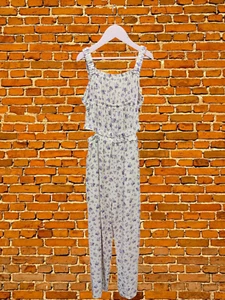 GIRLS ZARA AGE 11-12 YEARS PINK FLORAL TROUSER JUMPSUIT OPEN BACK SUMMER 152CM - Picture 1 of 3