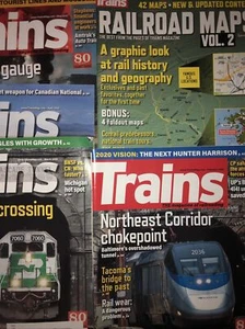 Trains Magazine 2020 5 Editions Jan Feb Mar April Railroad Maps Vol 2 - Picture 1 of 5