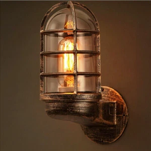 Industrial Retro Wall Light Sconce Outdoor waterproof Light Glass Lighting NEW - Picture 1 of 11
