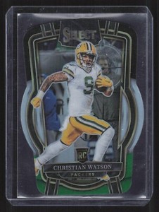 2022 Panini Select Christian Watson #265 Rookie Black & Green Prizm Die Cut 