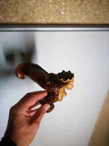 Antiguo mango de cabeza de sirena de madera hecho a mano para bastón bastón regalo - Imagen 1 de 5