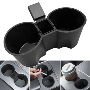 Car Accessories TPE Water Cup Holder Insert w/Ashtray For Tesla Model 3/ Y 21-23 - Picture 1 of 10