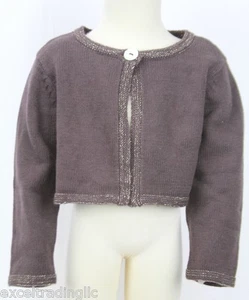 JACADI Girl's Daniella Soil Cardigan With Gold Detail Sz 23 Months NWT $74 - Picture 1 of 3