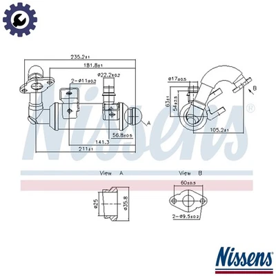 COOLER EXHAUST GAS RECIRCULATION 989405 FOR FORD RWPC/RWPD/RWPB/RWPA/P9PA 1.8L - Image 1 of 4