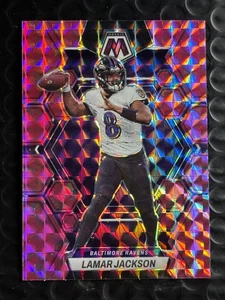 2023 Panini Mosaic - Lamar Jackson #13 Camo Pink Mosaic Prizm Baltimore Ravens - Picture 1 of 2