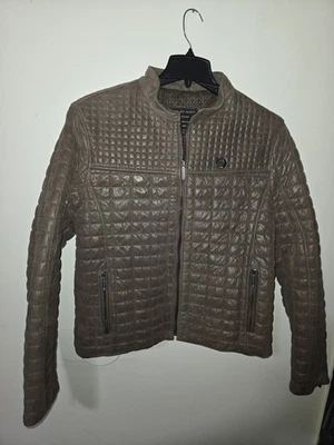 Philipp Plein Couture Unisex Leather Jacket Brown Size XL Made In Switzerland - Image 1 of 4