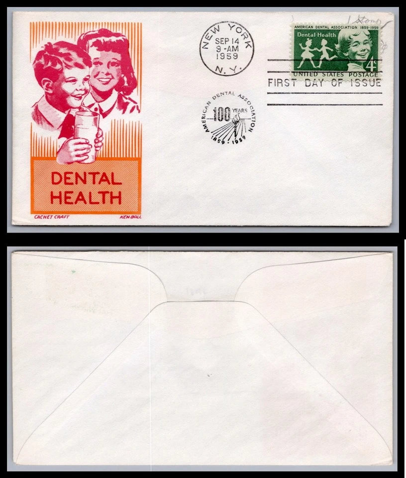 US FDC # 1135 4c Dental Health  Cachet Craft  V.Cancel 1959, 9Q2271 - Image 1 of 1
