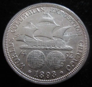 MDS MEDIO DÓLAR EE. UU. 1893 "EXPOSICIÓN COLOMBIANA CHICAGO", PLATA #W - Imagen 1 de 2