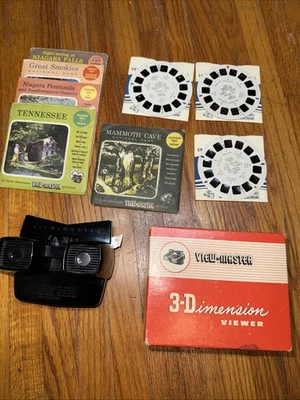 Black Model E Sawyer's View-Master Viewer W/Box, 5 Sets Vacationland Series EUC! - Image 1 of 4