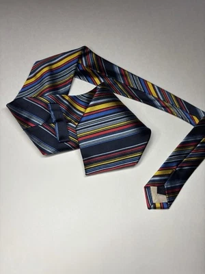 "Corbata a rayas multicolor 100 % seda Bullock & Jones para hombre 59"" X 3,75""" Foto 1 de 4