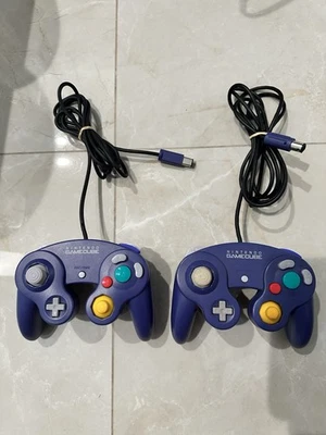 2 x OEM EUC туго Nintendo Gamecube контроллер фиолетовый индиго DOL-003 протестирован - Изображение 1 из 4
