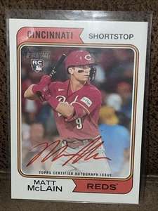 2023 Topps Heritage High # /76 - Real One Autographs Matt McLain Reds - Picture 1 of 10