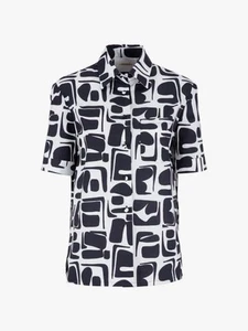 La DoubleJ Clerk CLERK TRIBAL PRINT KURZARM Popeline BAUMWOLLHEMD SCHWARZ SMALL - Bild 1 von 13