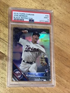 2016 Topps Chrome Jose Berrios #99 Black Refractor Rookie Karte PSA 9, Pop 3 - Bild 1 von 5
