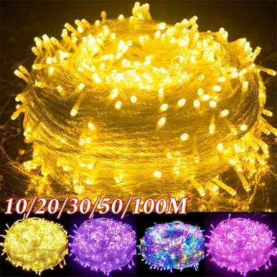 LED Lichterkette 100-1000LEDs Weihnachtsbeleuchtung für Innen Außen Hochzeit - Bild 1 von 4