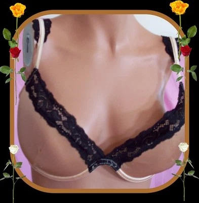 NUEVO 38C Beige Negro Encaje Fredricks of Hollywood PushUp Quitar Almohadilla Sujetador con Aros Foto 1 de 4