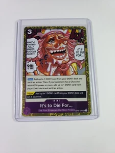 It's to Die For (Pirate Foil) OP08-076 Premium Booster -The Best- Vol. 2 Foil - Picture 1 of 4