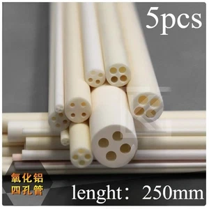 5pz Tubo Ceramica Corindone 99% Alluminio Termocoppia Nucleo Protezione Tubi 4 Fori - Foto 1 di 4