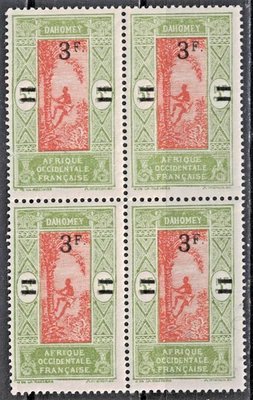 DAHOMEY:1927 SC#94 block of 4 MNH Man Climbing Oil Palm AP2802 - Image 1 of 2