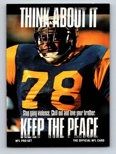 1991 Pro Set - Think About It Jackie Slater #378 Los Angeles Rams - Picture 1 of 2