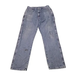 Wrangler Riggs Workwear Mens Carpenter Jeans Relaxed Fit Size 34x34 Blue Jeans - Picture 1 of 14