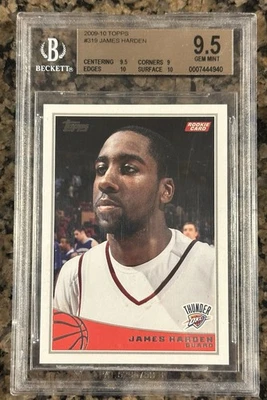 2009-10 Topps Rookie James Harden Thunder RC BGS 9,5 gema como nuevo Clippers #319 Foto 1 de 2