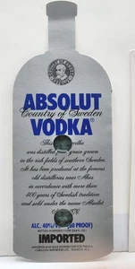Bottiglia fustellata promozionale Absolut Vodka vintage con vista finestre del prodotto - Foto 1 di 4