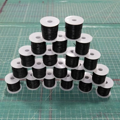 Lote de 20 carretes redondos de encaje de cuero negro - 1 mm x 25 yardas = 500 yardas joyería artesanal Foto 1 de 4