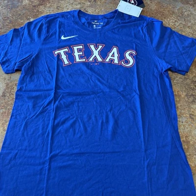 NUEVO CON ETIQUETAS Para hombres Mediana Nike Texas Rangers Camiseta Azul Manga Corta MLB Camiseta de Béisbol M Foto 1 de 4