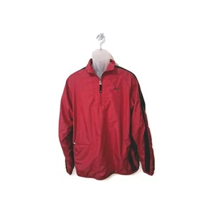 Nike Pullover Windbreaker Men’s 1/4 Zip Red With Black Mesh And Zip Front Pocket - Picture 1 of 5