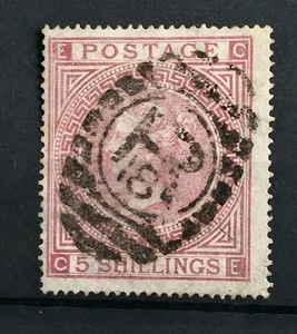 GB QUEEN VICTORIA SG 127 5S PALE ROSE PL 1 USED - Picture 1 of 1