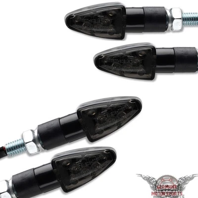 4 x LED Miniblinker Motorrad Blinker Wizzard vorn hinten 2 Paar schwarz kurz 12V - Bild 1 von 4