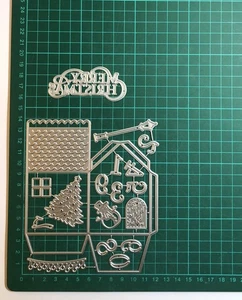 18pcs 3D Christmas Advent House Treat Box & Merry Christmas Die Set - Picture 1 of 3