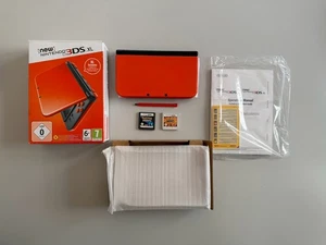 New Nintendo 3DS XL Konsole Orange / Schwarz OVP Neuwertig Mit 2 Pokemon Spiele - Bild 1 von 24