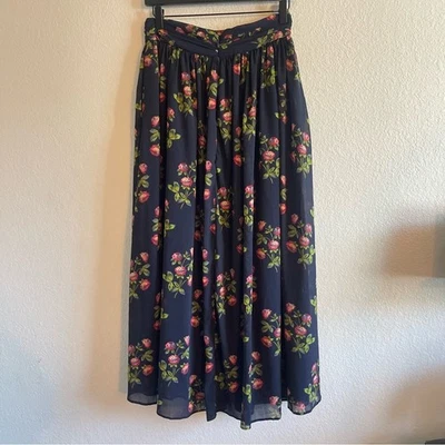 J Crew точка Sur темно цветочный шифоновое макси юбка высоты богемное женщин размер 4 - Изображение 1 из 4