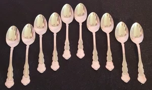 Set of 10 Reed & Barton DRESDEN ROSE 1953 Silverplate Teaspoons NO Monograms - Picture 1 of 5