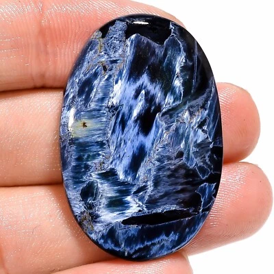 Piedra preciosa 100 % natural gris PIETTERSITE cabujón forma ovalada 39,65 quilates 25x38x4 mm BC-63 Foto 1 de 4