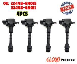 Bobina de encendido 4 piezas 22448-6N015 para Nissan Sentra 1.8 Almera N16 2001-2006 - Imagen 1 de 6