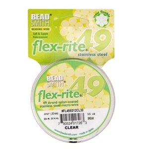49 strand beading & jewellery wire - Clear (steel) colour. - Picture 1 of 18